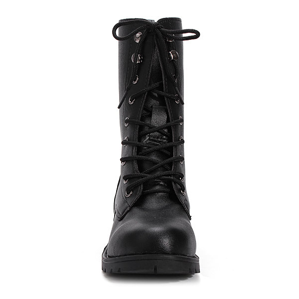 Frais de punk chevalier noir à lacets bottes courtes des femmes&nbsp;